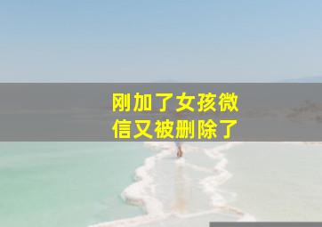 刚加了女孩微信又被删除了