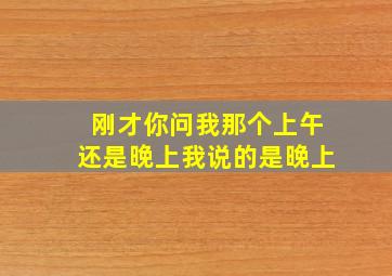 刚才你问我那个上午还是晚上我说的是晚上