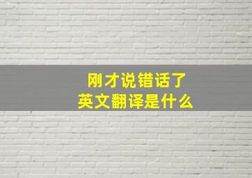 刚才说错话了英文翻译是什么