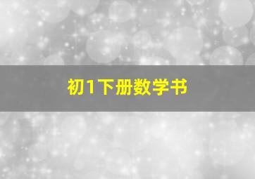 初1下册数学书