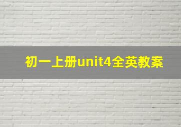 初一上册unit4全英教案