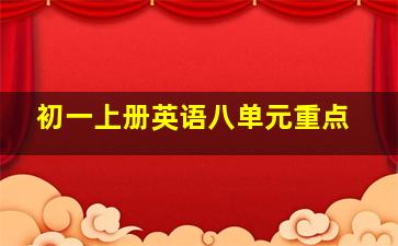 初一上册英语八单元重点