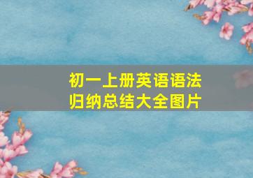 初一上册英语语法归纳总结大全图片