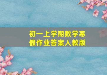 初一上学期数学寒假作业答案人教版