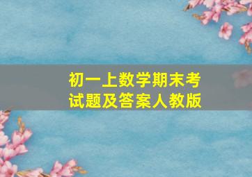 初一上数学期末考试题及答案人教版