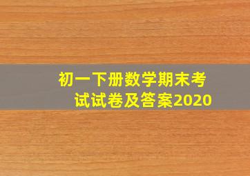 初一下册数学期末考试试卷及答案2020