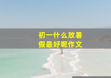 初一什么放暑假最好呢作文