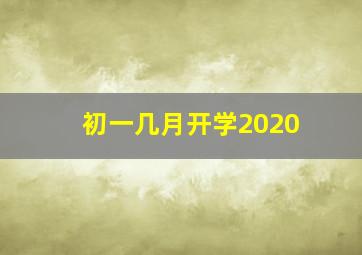 初一几月开学2020