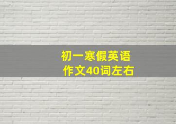 初一寒假英语作文40词左右