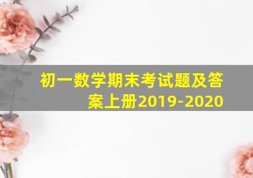 初一数学期末考试题及答案上册2019-2020