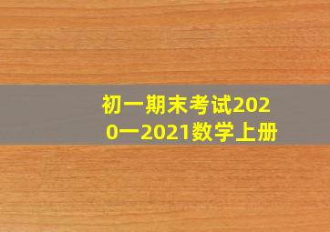 初一期末考试2020一2021数学上册