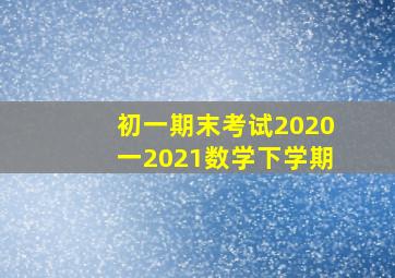 初一期末考试2020一2021数学下学期