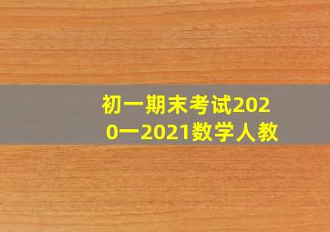 初一期末考试2020一2021数学人教