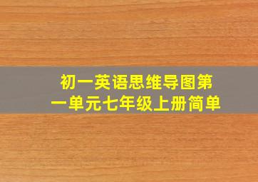 初一英语思维导图第一单元七年级上册简单