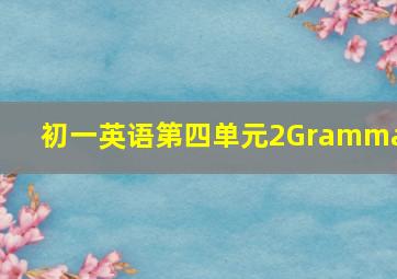 初一英语第四单元2Grammar