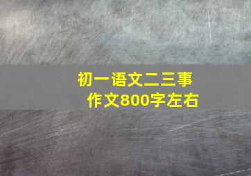 初一语文二三事作文800字左右