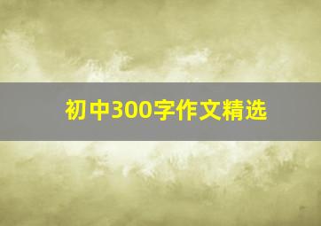 初中300字作文精选