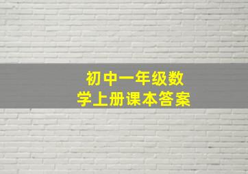 初中一年级数学上册课本答案