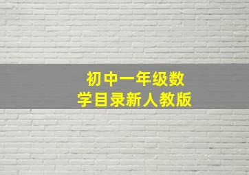 初中一年级数学目录新人教版