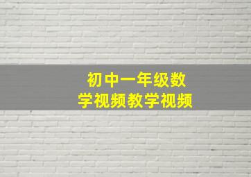 初中一年级数学视频教学视频