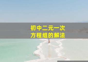 初中二元一次方程组的解法