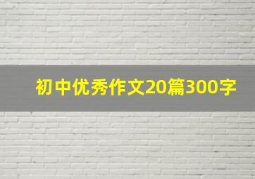 初中优秀作文20篇300字