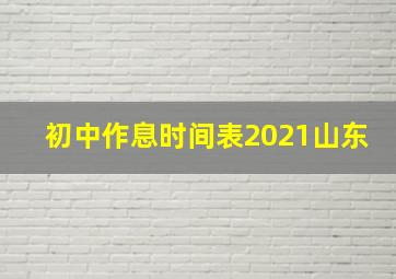 初中作息时间表2021山东