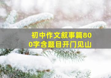 初中作文叙事篇800字含题目开门见山