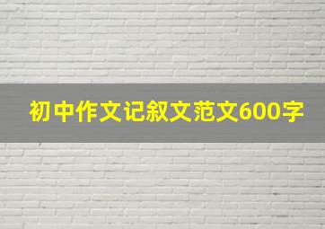 初中作文记叙文范文600字