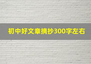 初中好文章摘抄300字左右