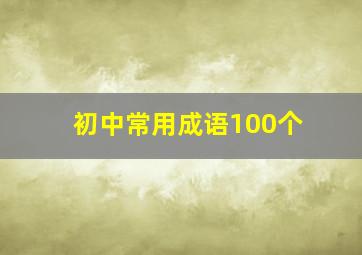 初中常用成语100个