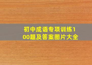 初中成语专项训练100题及答案图片大全