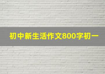 初中新生活作文800字初一