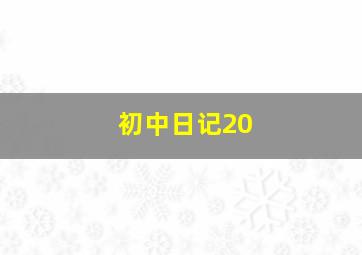 初中日记20