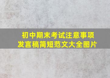 初中期末考试注意事项发言稿简短范文大全图片