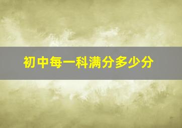 初中每一科满分多少分