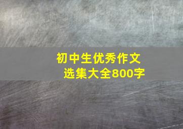 初中生优秀作文选集大全800字