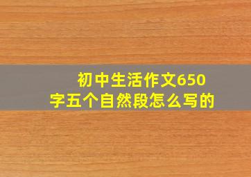 初中生活作文650字五个自然段怎么写的