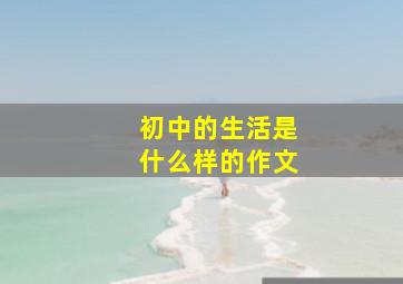 初中的生活是什么样的作文