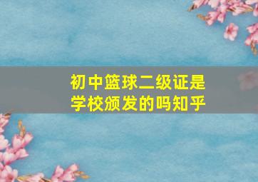 初中篮球二级证是学校颁发的吗知乎