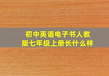 初中英语电子书人教版七年级上册长什么样