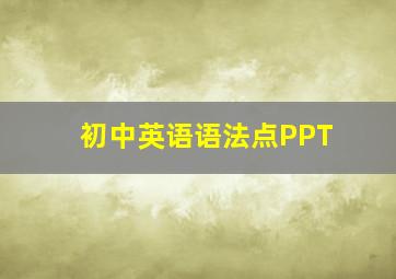 初中英语语法点PPT