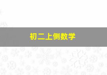 初二上侧数学