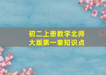 初二上册数学北师大版第一章知识点