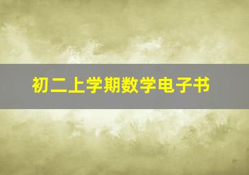 初二上学期数学电子书