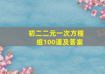 初二二元一次方程组100道及答案