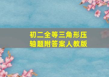 初二全等三角形压轴题附答案人教版