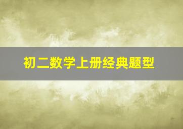 初二数学上册经典题型