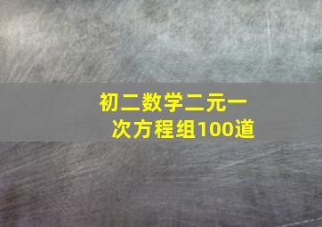 初二数学二元一次方程组100道