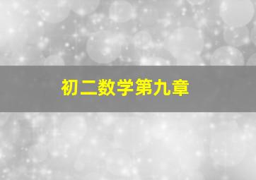 初二数学第九章